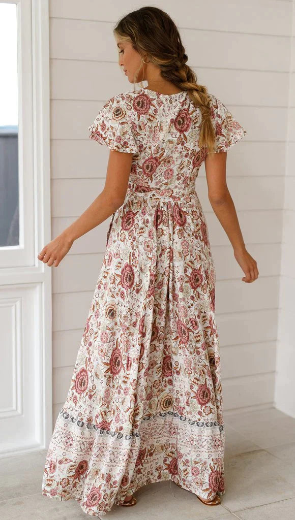 Myah - langes maxi kleid im vintage look für den sommer/frühling