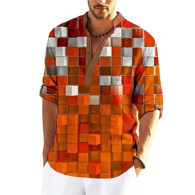 Adrian - Farbiges Stehkragenhemd