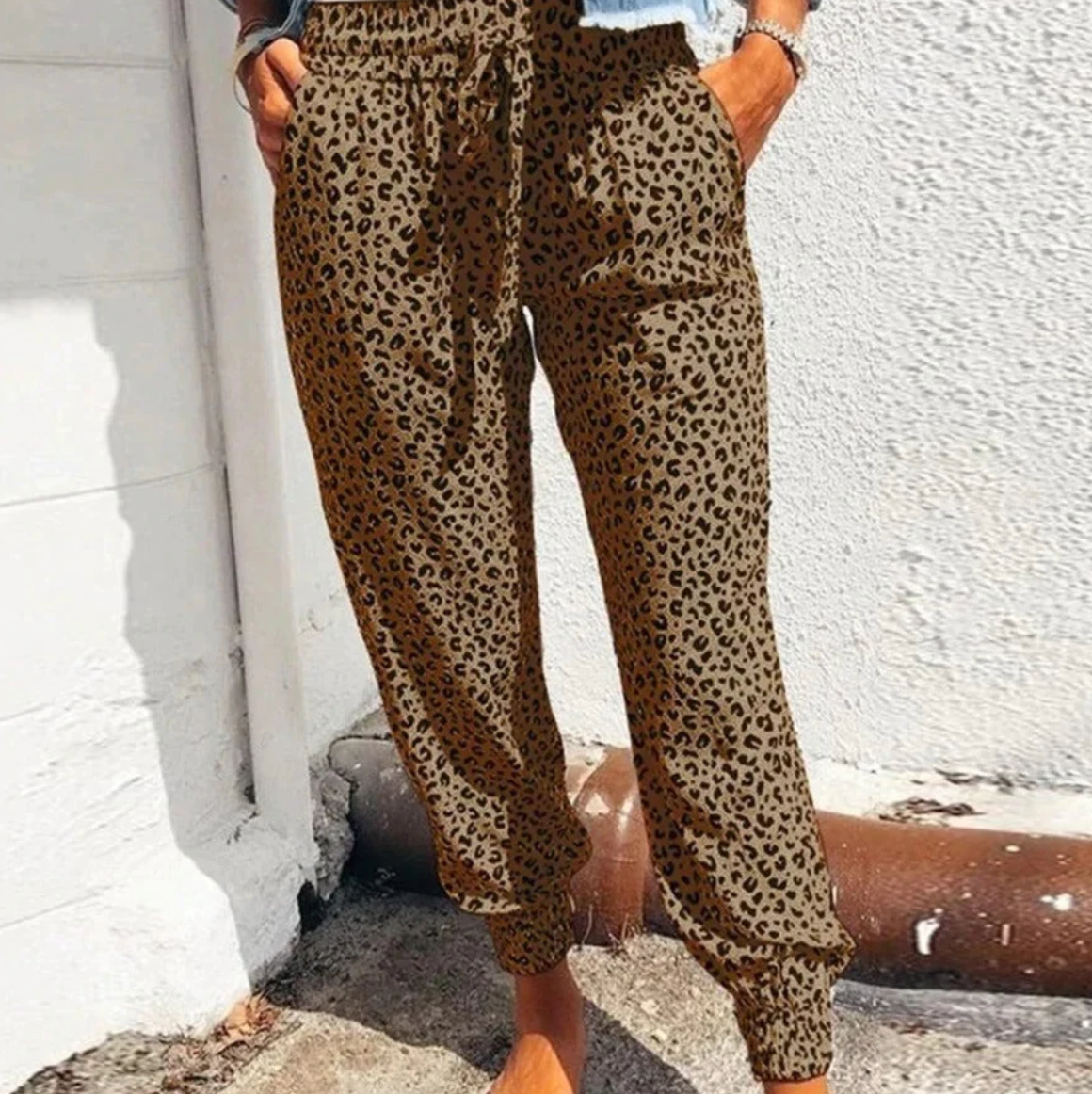 Feli - weit geschnittene hose mit leopardenmuster