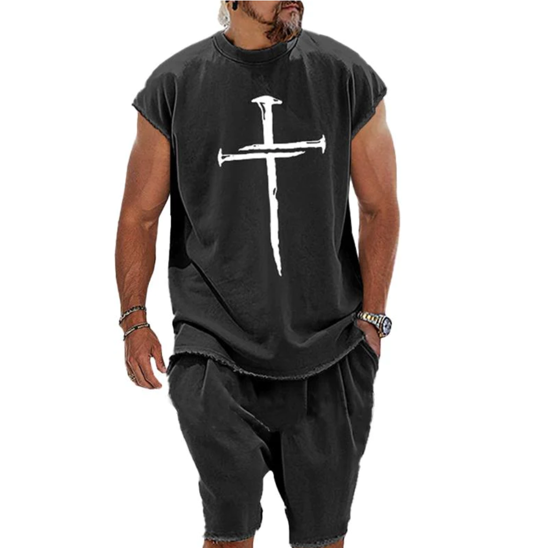 Dardan - das stylische set aus shirt und shorts für männer