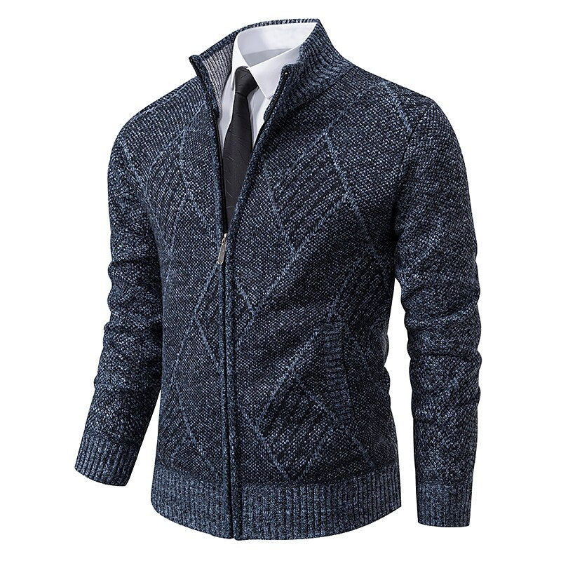 TomPolo - Stylischer Zipper-Strickpullover für Herren (italienisches Design)