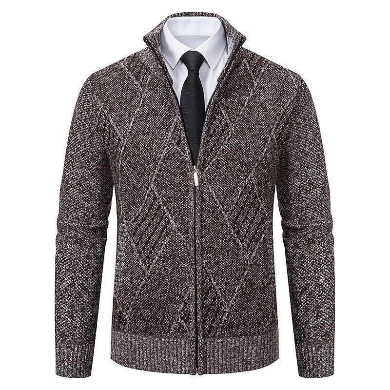 TomPolo - Stylischer Zipper-Strickpullover für Herren (italienisches Design)