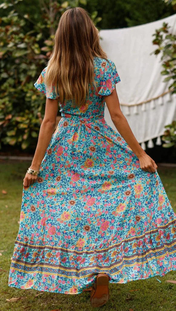 Dante - langes maxi kleid im vintage look für den sommer/frühling