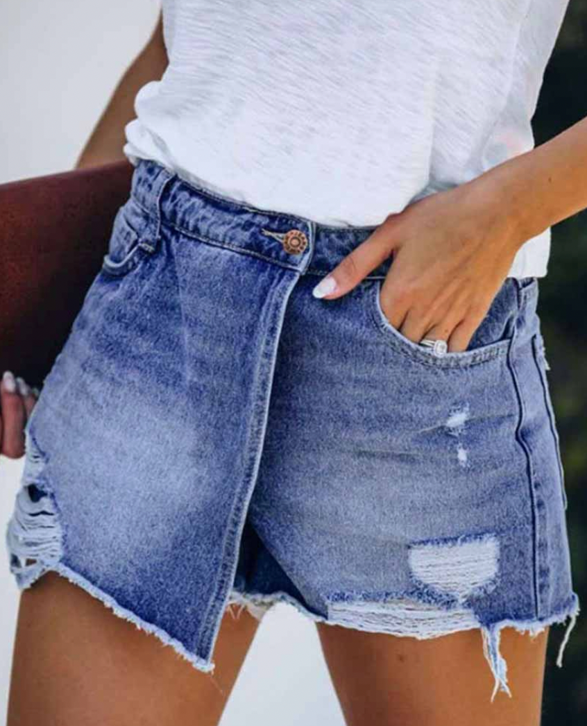 Cita - bequemer jeans hosen-rock für den sommer